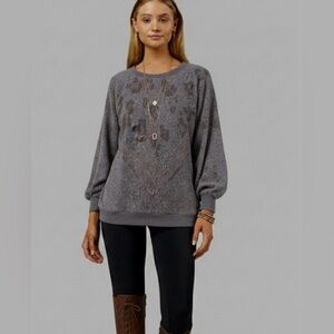 Phil love purple/leopard design oversized sweatshirt